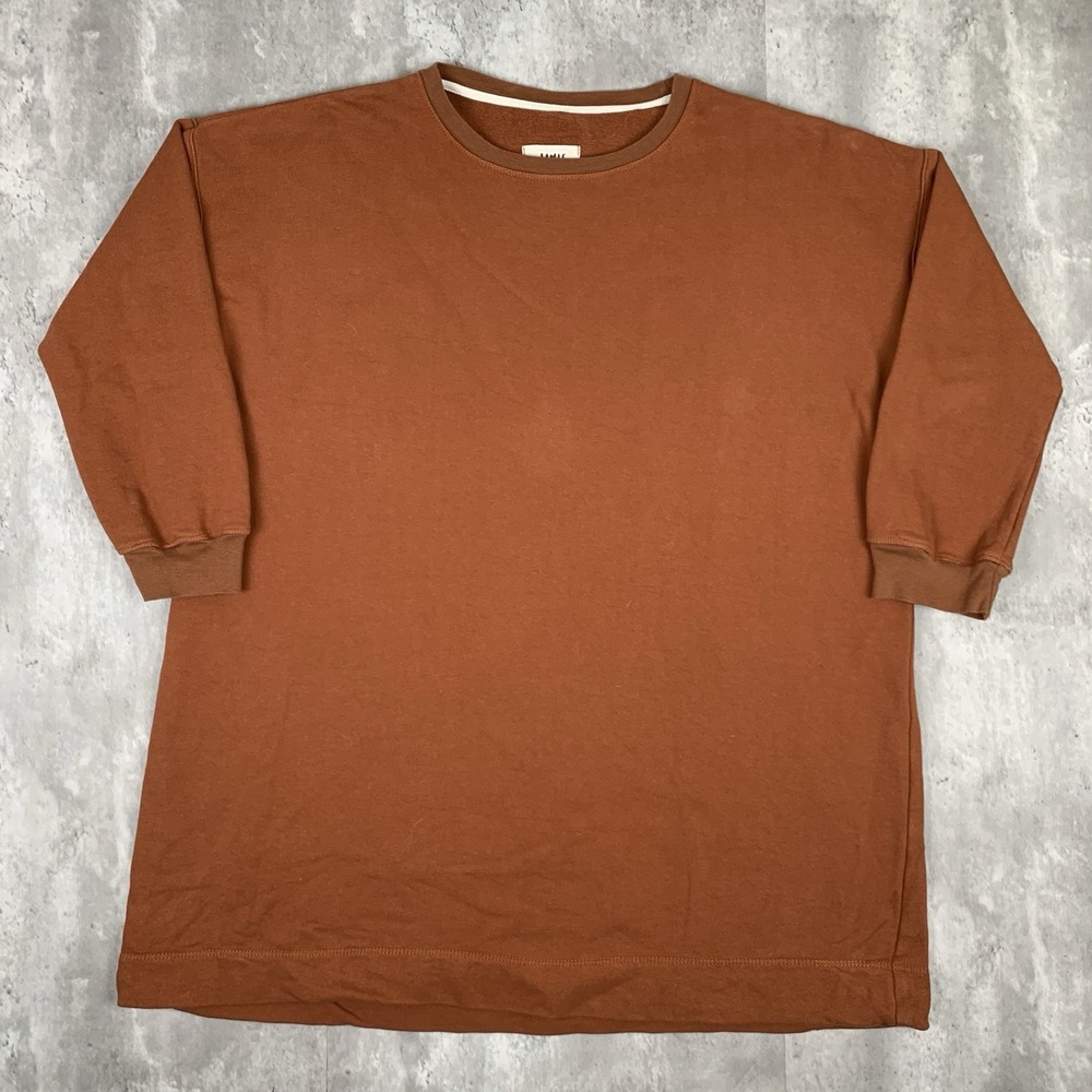 Jamie + The Jones Sweatshirt Women's OS Orange Boxy Fit Crewneck Pullover